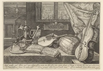 Vanitas-Stilleben mit Musikinstrumenten