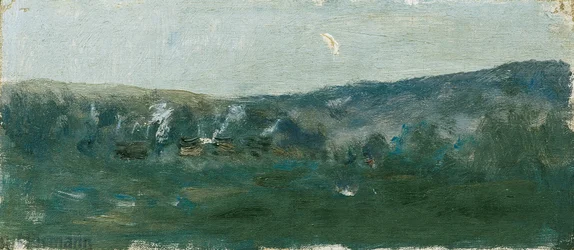 Hügellandschaft mit Mondsichel