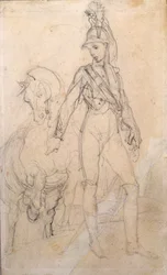 Studie eines Dragoners und seines Pferdes