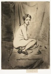 Figur einer kauernden Frau