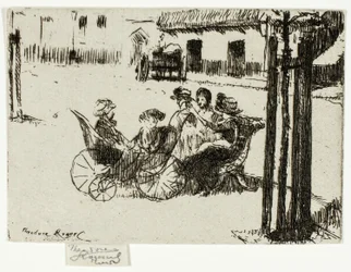 Kleine Mädchen und Kinderwagen, Chelsea Embankment