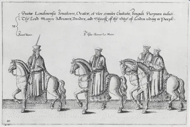 Lord Mayor und Aldermen im Trauerzug von Sir Philip Sidney auf dem Weg zur St. Pauls Kathedrale, 1587