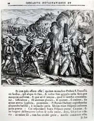 Die Verbrennung Hatueys durch die Spanier in Yara, Kuba, am 2. Februar 1512, 1664