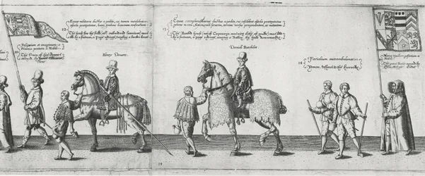 Yeomen Usher im Trauerzug von Sir Philip Sidney auf dem Weg zur St. Pauls Kathedrale, 1587