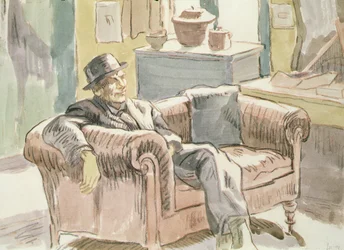 Walter Sickert auf einem Sofa sitzend, ca. 1927