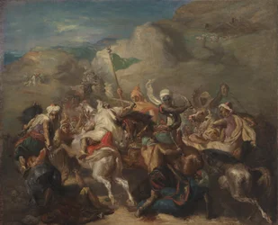 Schlacht arabischer Reiter um eine Standarte