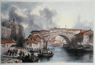 Westtor von Ching Keang Foo, ca. 1850 (Farblithografie)