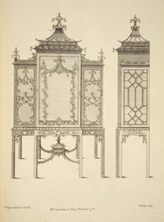Entwurf für ein Porzellangehäuse, veröffentlicht 1753 (Gravur)