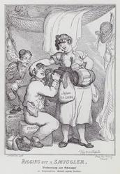 Ausrüstung eines Schmugglers (Lithografie)