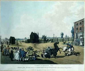 Ansichten von London, Nr. 6: Eingang von Hackney oder Cambridge Heath Turnpike mit einer Fernsicht auf St. Paul