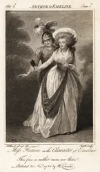 Miss Elizabeth Farren in der Rolle der Emeline in John Drydens Arthur und Emeline