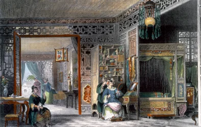 Boudoir und Schlafzimmer einer Dame von Rang, China