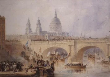 Ausschiffung des Lord Mayor an der Blackfriars Bridge, ca. 1830