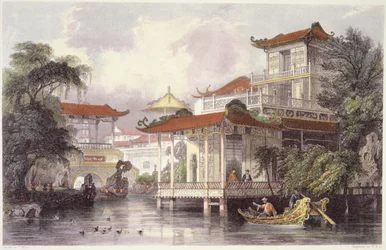 Heim eines chinesischen Kaufmanns in der Nähe von Kanton, aus 