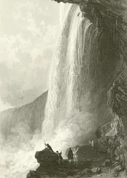 Hufeisenfall, Niagara. Eingang zur Höhle auf der englischen Seite