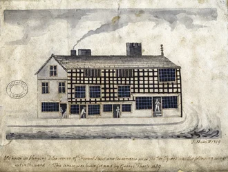 Altes Haus am Hanging Ditch, Manchester, 1819