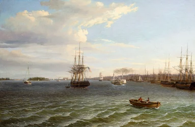 Blick auf Philadelphia, Blick nach Süden auf den Delaware River