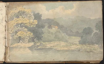 Album mit Landschafts- und Figurenstudien: Landschaftsszene in der Nähe von St. Albans