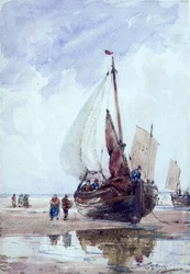 Ein gestrandeter Fischkutter