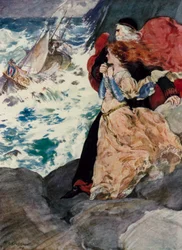 Prospero und Miranda beobachten den Sturm