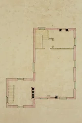 Grundriss des zweiten Stocks der vorgeschlagenen Villa in Catskill