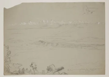 See Yverdon oder Neuenburg vom Hügel Chaumont, Schweiz, 1841