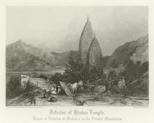 Außenansicht eines Hindu-Tempels