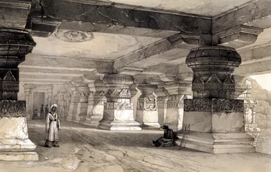 Innenraum von Lanka, Ellora, Indien, 1845