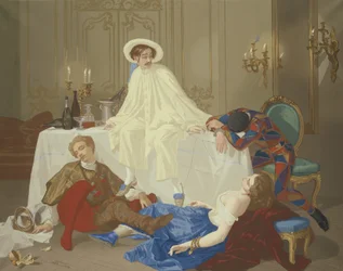 Das Abendessen nach dem Maskenball, ca. 1855