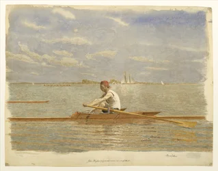 John Biglin in einem Einer, ca. 1873