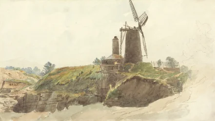 Landschaft mit Windmühle