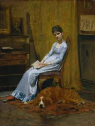 Die Frau des Künstlers und sein Setterhund, ca. 1884-89