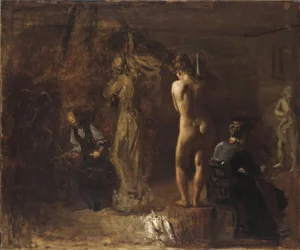 William Rush beim Schnitzen seiner allegorischen Figur des Schuylkill River, 1876