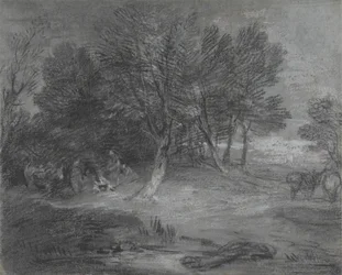 Waldlandschaft mit Zigeunerlager