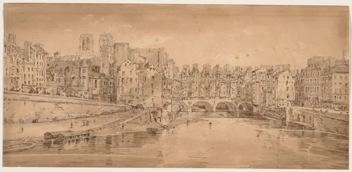 Eine Auswahl von zwanzig der malerischsten Ansichten in Paris: Blick auf Pont St. Michel, vom Pont Neuf aus gesehen