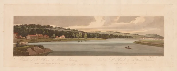 Eine Auswahl von zwanzig der malerischsten Ansichten in Paris: Blick auf St. Cloud und den Kalvarienberg von Pont de Sèvres aus