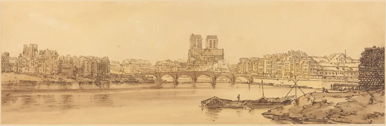 Ansicht von Pont de la Tournelle und Notre Dame vom Arsenal aus: pl.11