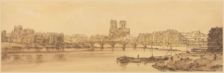 Blick auf den Pont de la Tournelle und Notre-Dame, vom Arsenal aus gesehen: Tafel 11