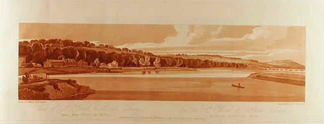 Blick auf Saint-Cloud und den Kalvarienberg von der Pont de Sèvres aus
