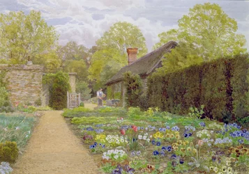 Der Stiefmütterchengarten, Munstead Wood, Surrey, das Zuhause von Gertrude Jekyll