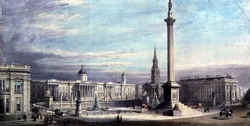Entwurf für die Gestaltung des Trafalgar Square von G. Moore, 1842
