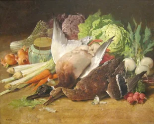 Stillleben mit Enten und Gemüse