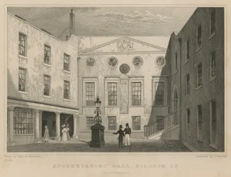 Apothekerhalle, Pilgrim Street, Blackfriars (Gravur)