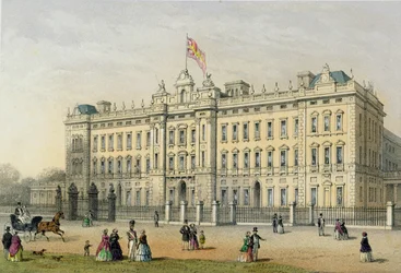 Buckingham Palace, graviert von Bachelier, veröffentlicht 1854