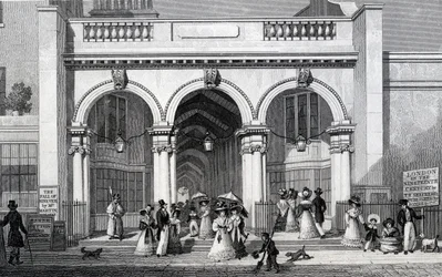 Burlington Arcade, Picadilly, graviert von William Tombleson, 1828