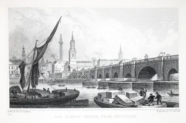 Alte London Bridge, von Southwark, aus 