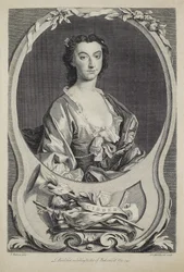 Mrs. Cibber, graviert von J. Marchand (fl.1749), 1749