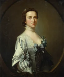 Porträt einer Dame im Van-Dyck-Kleid