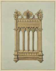 Fragment aus geschnitzter Eiche aus der alten Tuckers