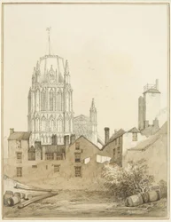 Redcliffe Kirche und Teil von Redcliffe Hill mit dem Schrotturm